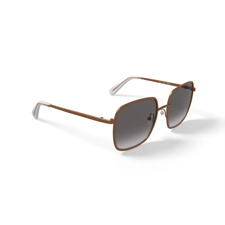 Harper and Roe HR3004 Sunglasses with Case, Light Brown, Square, Metal, 58-18-141 | Walmart (US)