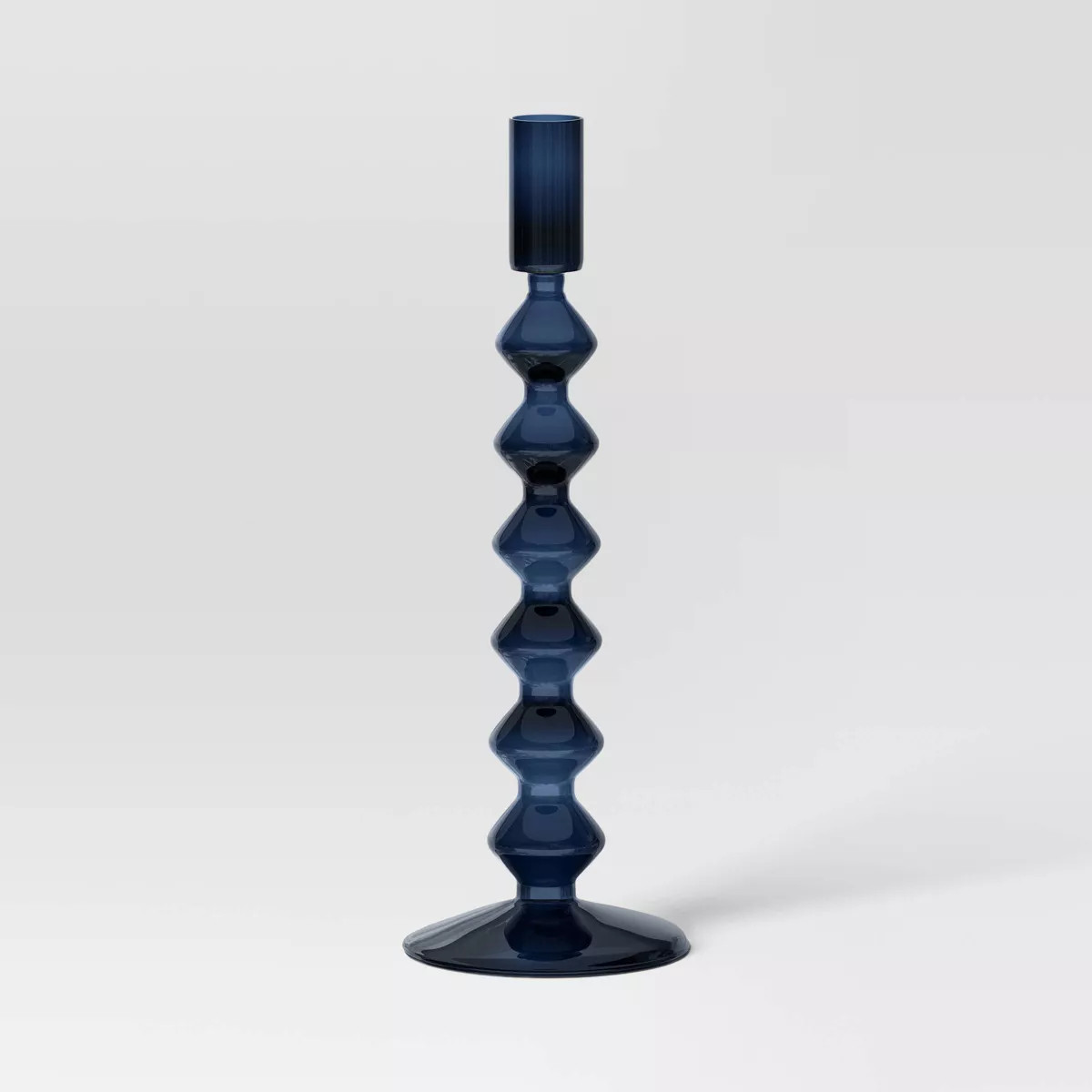 Tall Modern Glass Taper Holder Blue - Threshold™: Painted Finish, 10.8" Stand for Tabletop Deco... | Target