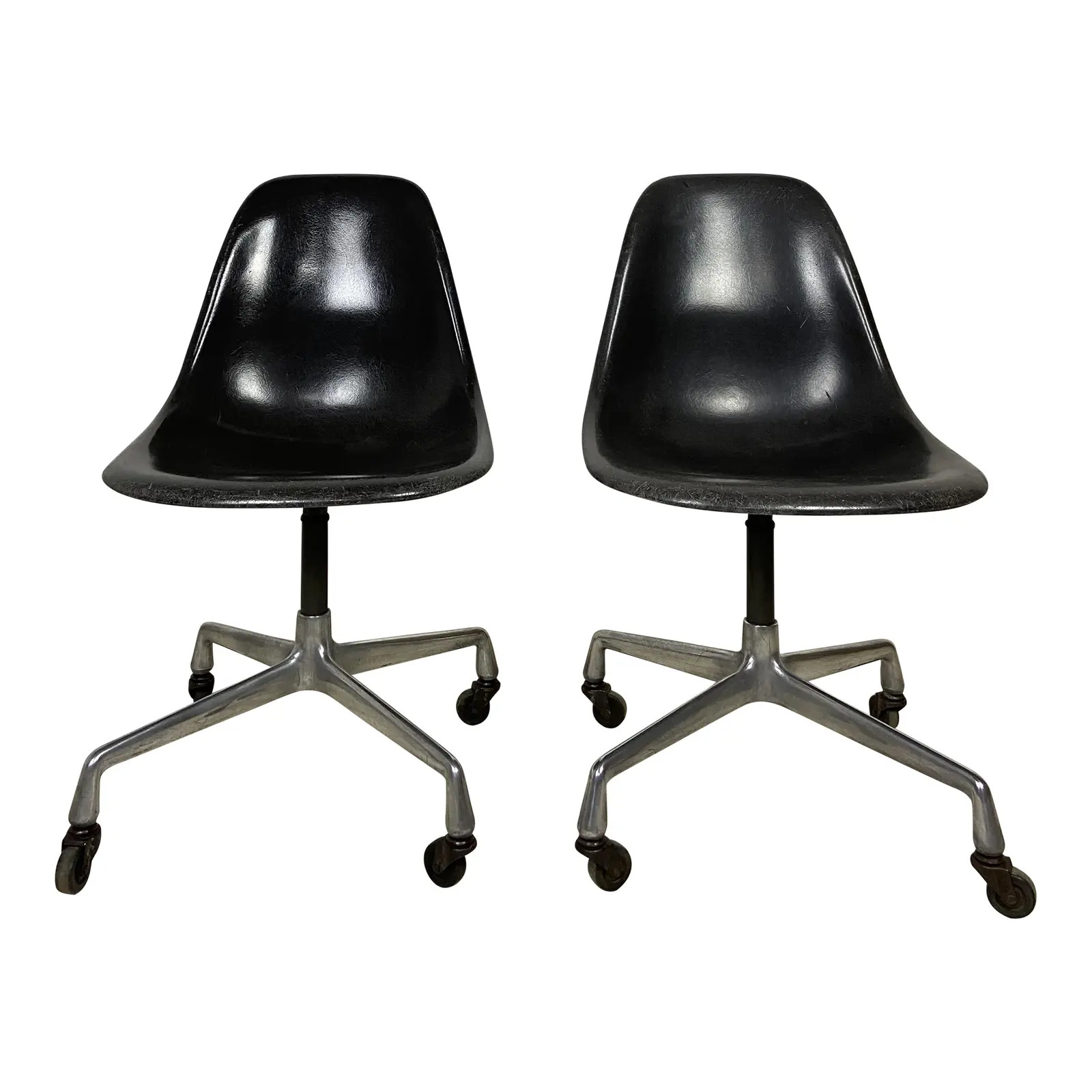 Mid 20th Century Vintage Charles and Ray Eames for Herman Miller Mid Century Fiberglass Wheeled S... | Chairish