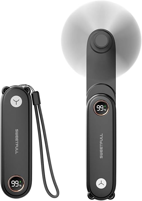 SWEETFULL Portable Handheld Mini Fan with LED Display, 3-in-1 Personal Foldable USB Rechargeable ... | Amazon (US)