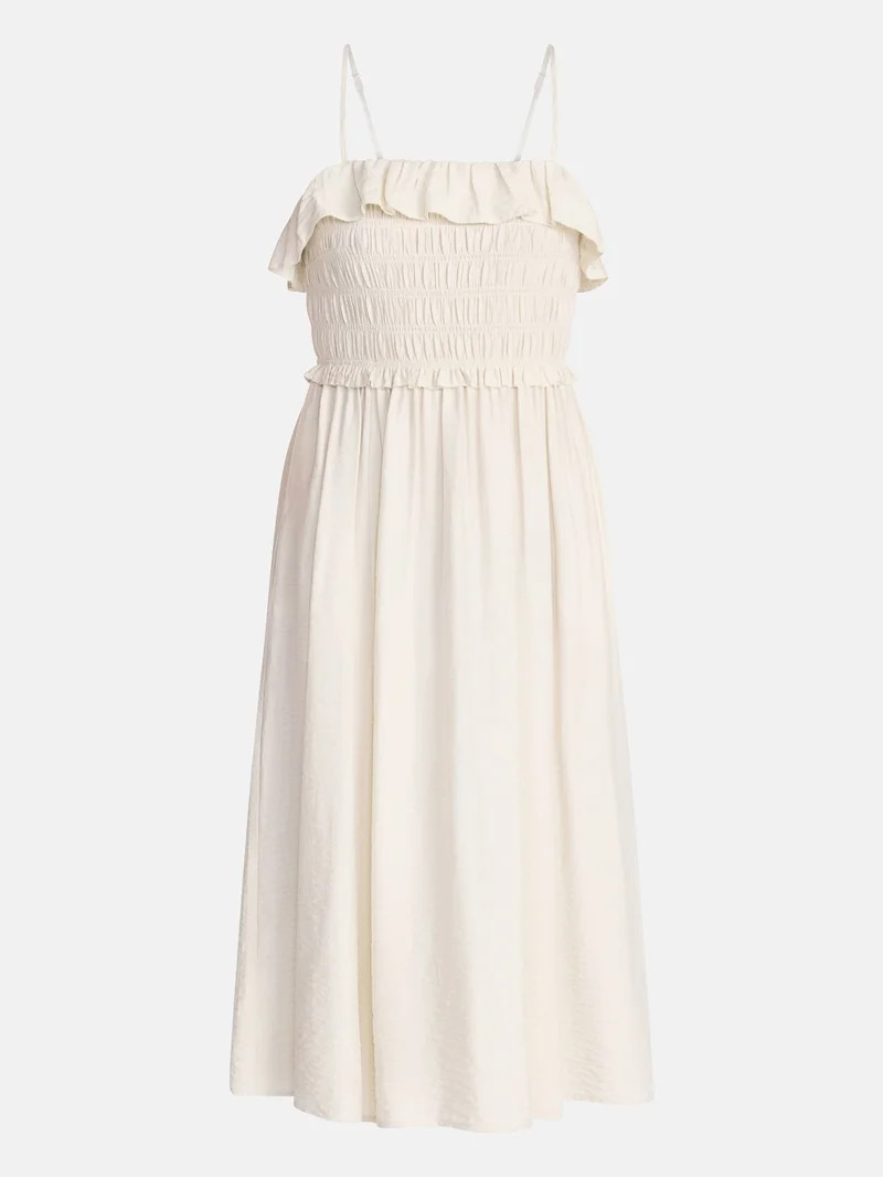 Time and Tru Women's Sleeveless Smocked Midi Dress, Sizes XS-XXXL - Walmart.com | Walmart (US)
