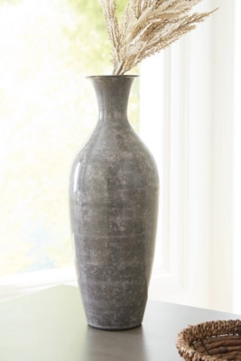 Brockwich Medium Vase, Antique Gray | Ashley