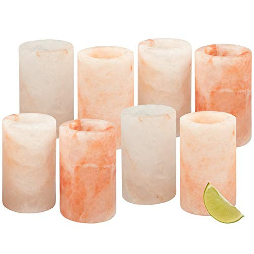Himalayan Salt Shot Glasses, Set of 8 All-Natural 3" Pink Salt Glasses -Tequila Shot Glasses (Set of | Amazon (US)