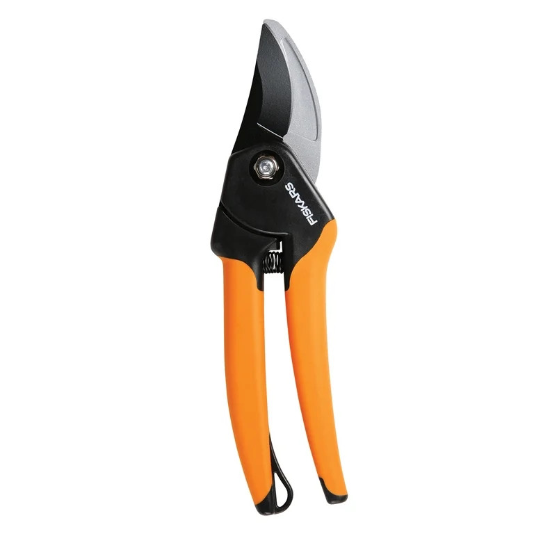 Fiskars 5/8" Bypass Pruner Garden Tool with Steel Blade and Soft Grip Handle, Black and Orange | Walmart (US)