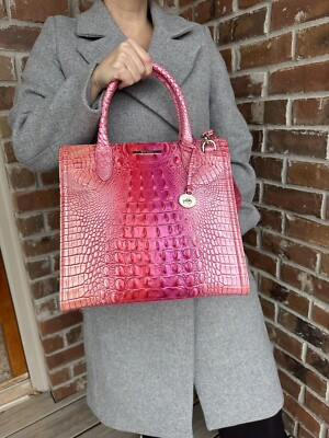 NWT Brahmin Croco Leather Caroline Cupid Ombre Melbourne LG Satchel Purse | eBay US