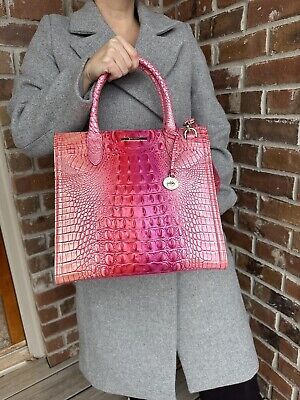 NWT Brahmin Croco Leather Caroline Cupid Ombre Melbourne LG Satchel Purse | eBay US