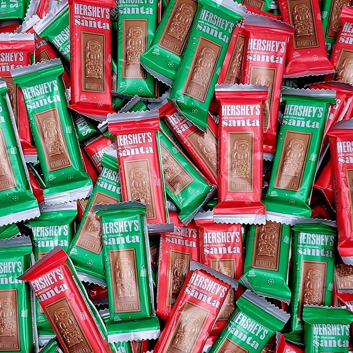 HERSHEY'S Holiday Milk Chocolate Santa Bar, Snack Size Bars, (Pack of 5 Pounds) | Amazon (US)