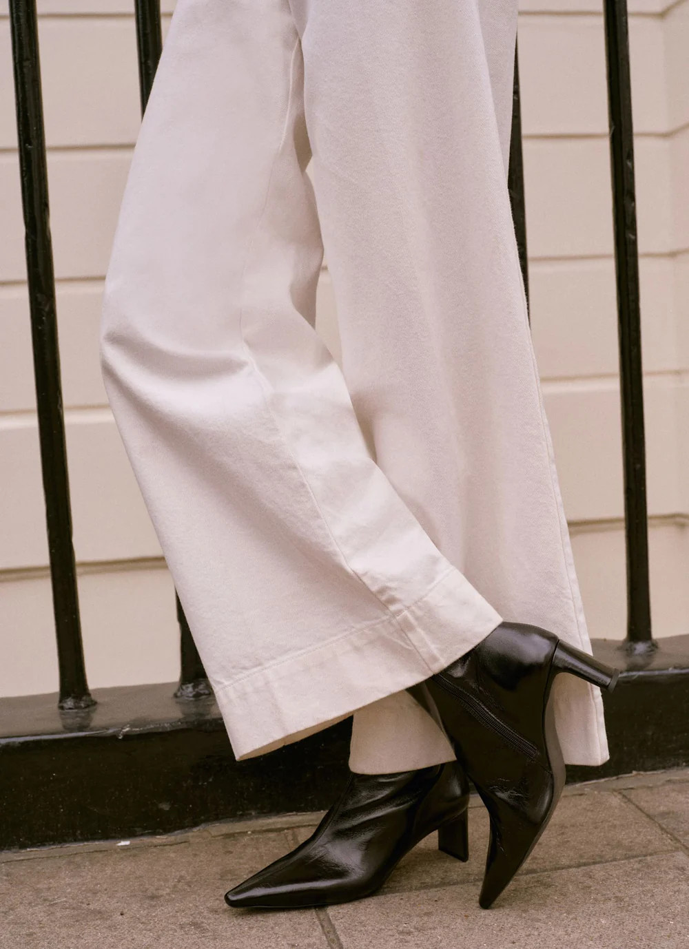 Macy Black Mid Heel Ankle Boots | Mint Velvet