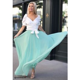 Timeless Favorite Chiffon Maxi Skirt in Mint | Chicwish