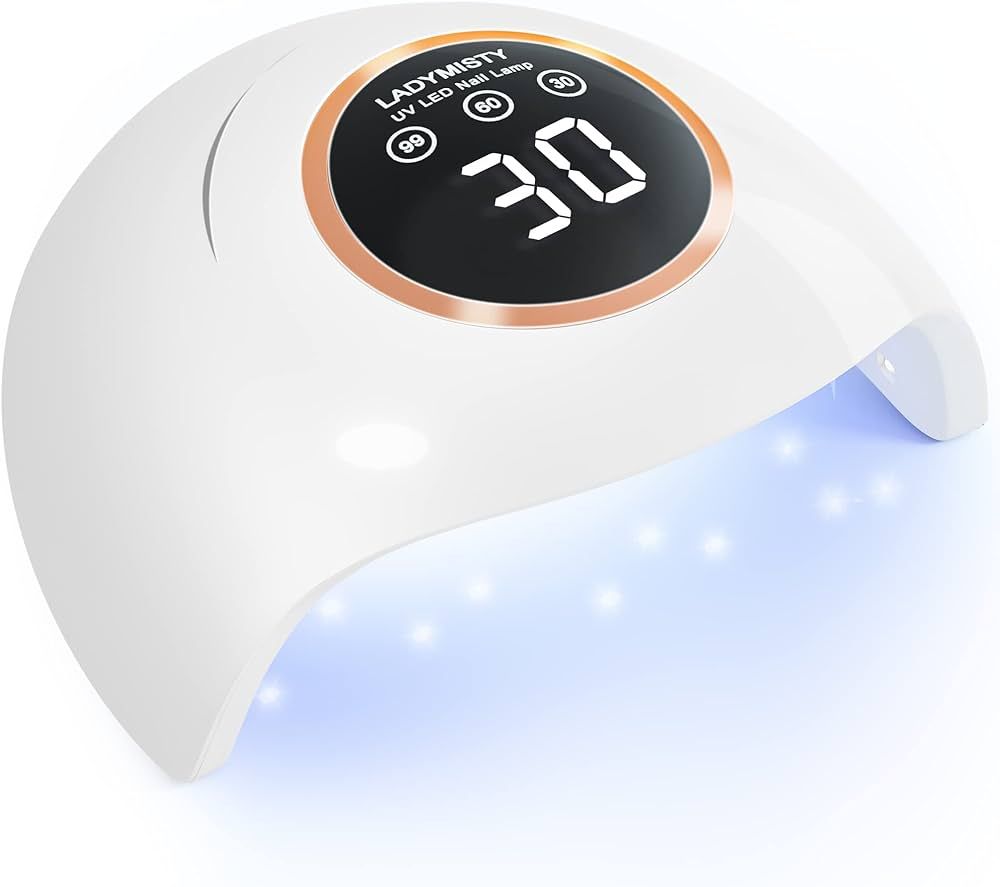 LadyMisty 72W UV LED Nail Lamp Light Dryer for Nails Gel Polish with 18 Beads 3 Timer Setting & L... | Amazon (US)