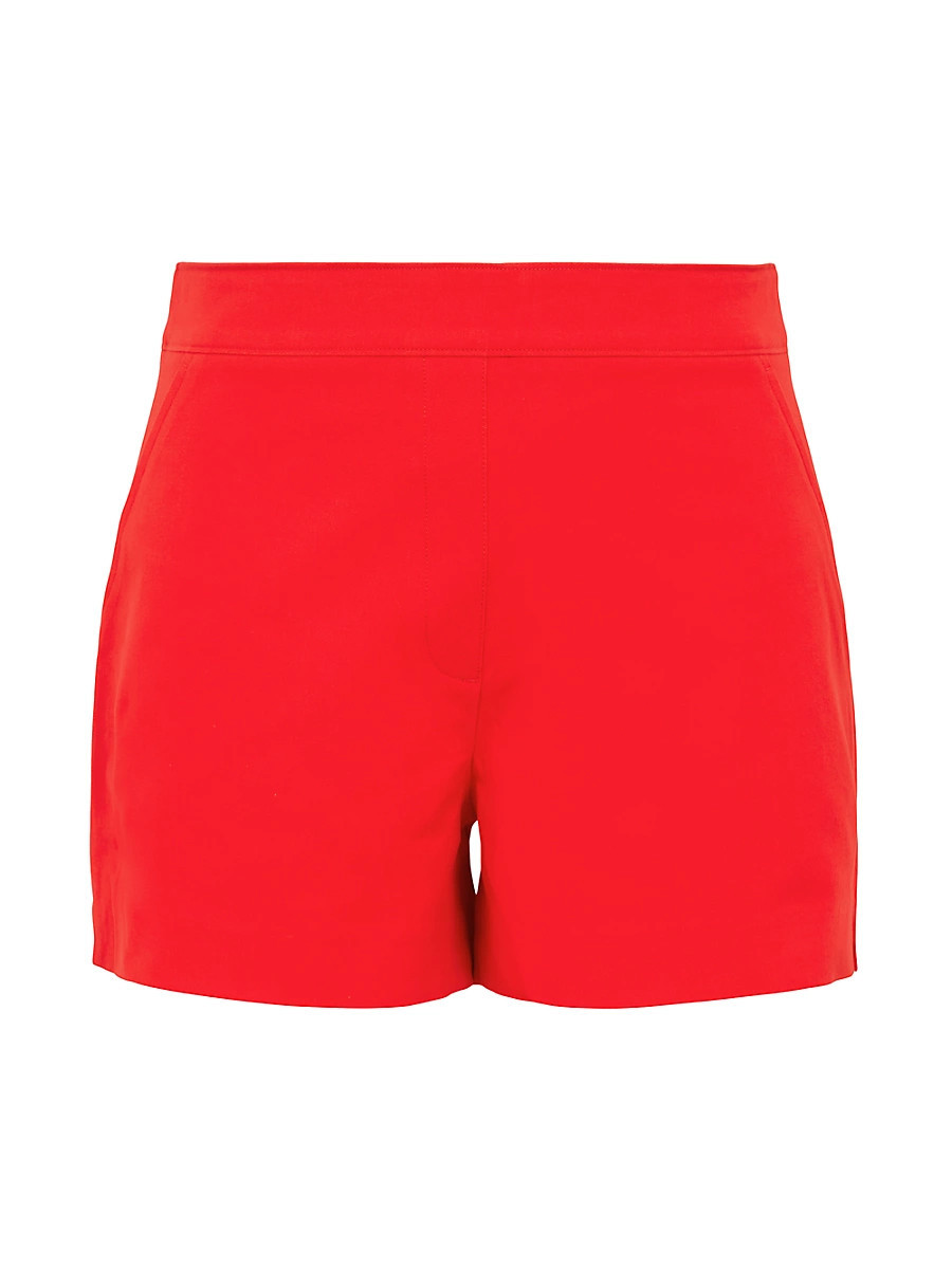 Women's Polished Stretch Cotton Shorts - True Red - Size Small | Saks Fifth Avenue