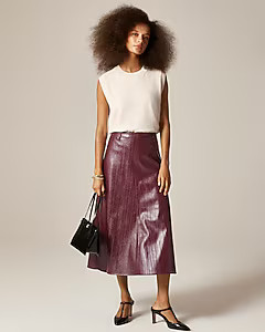 Collection A-line skirt in faux eel-skin leather | J. Crew US