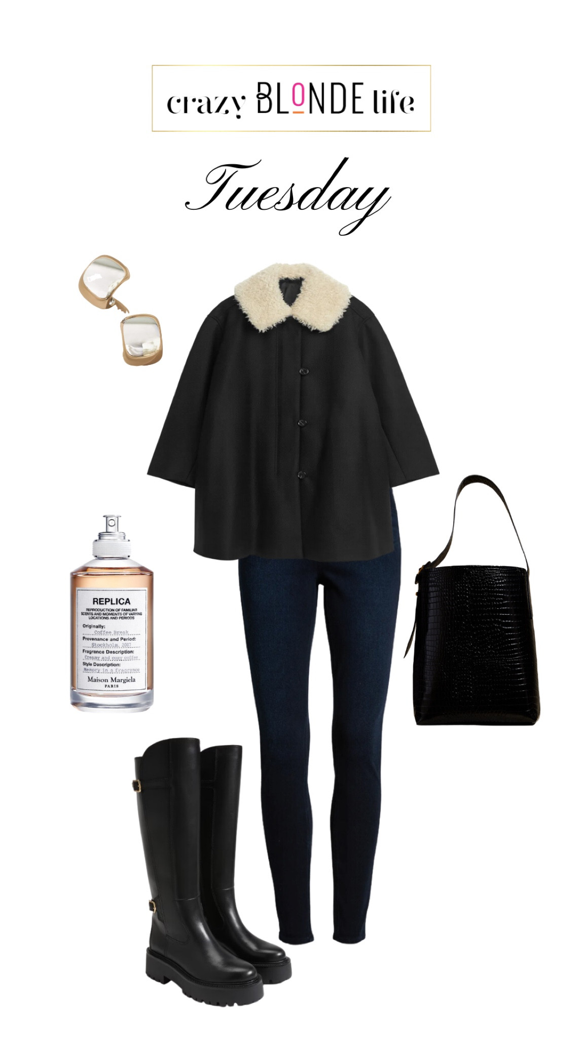 A monochromatic look is always a good idea! Loving this jacket with a Sherpa collar. Pair with leggings, boots and an oversized bag and you’re ready for a busy day! 

#LTKitbag #LTKshoecrush #LTKbeauty