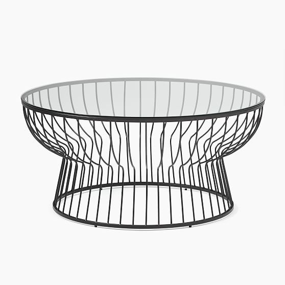 Pillar 36"" Coffee Table, Glass, Dark Bronze | West Elm (US)