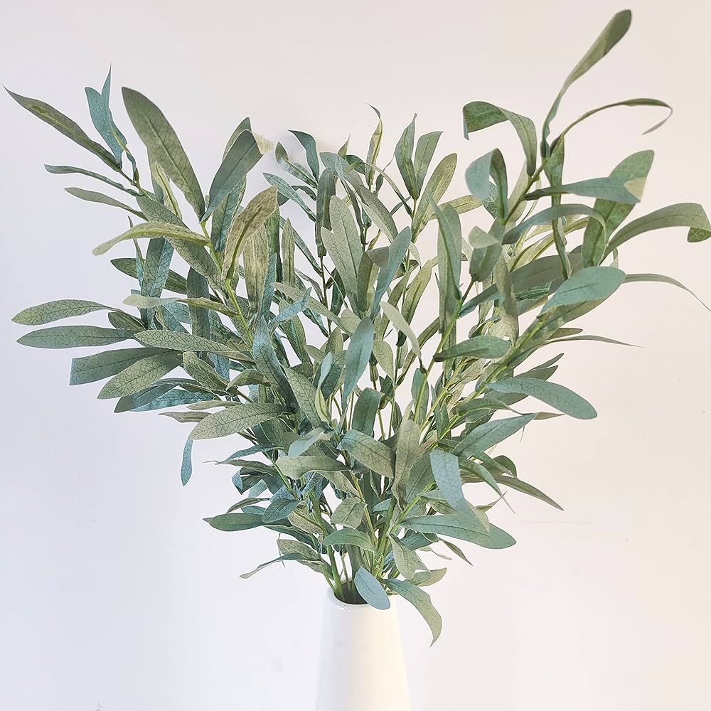 NOLAST 4pcs Faux Greenery Branches Stems Fake Olive Branches Artificial Plants for Vase Home Part... | Amazon (US)