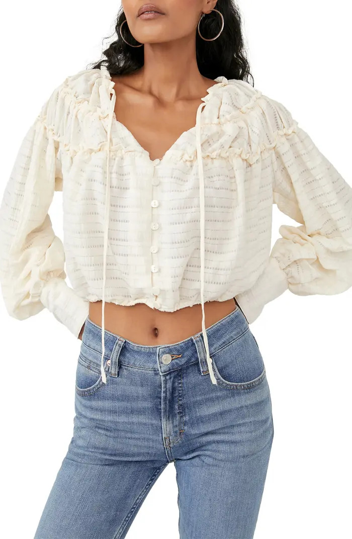 Free People Hailey Crop Long Sleeve Blouse | Nordstrom | Nordstrom