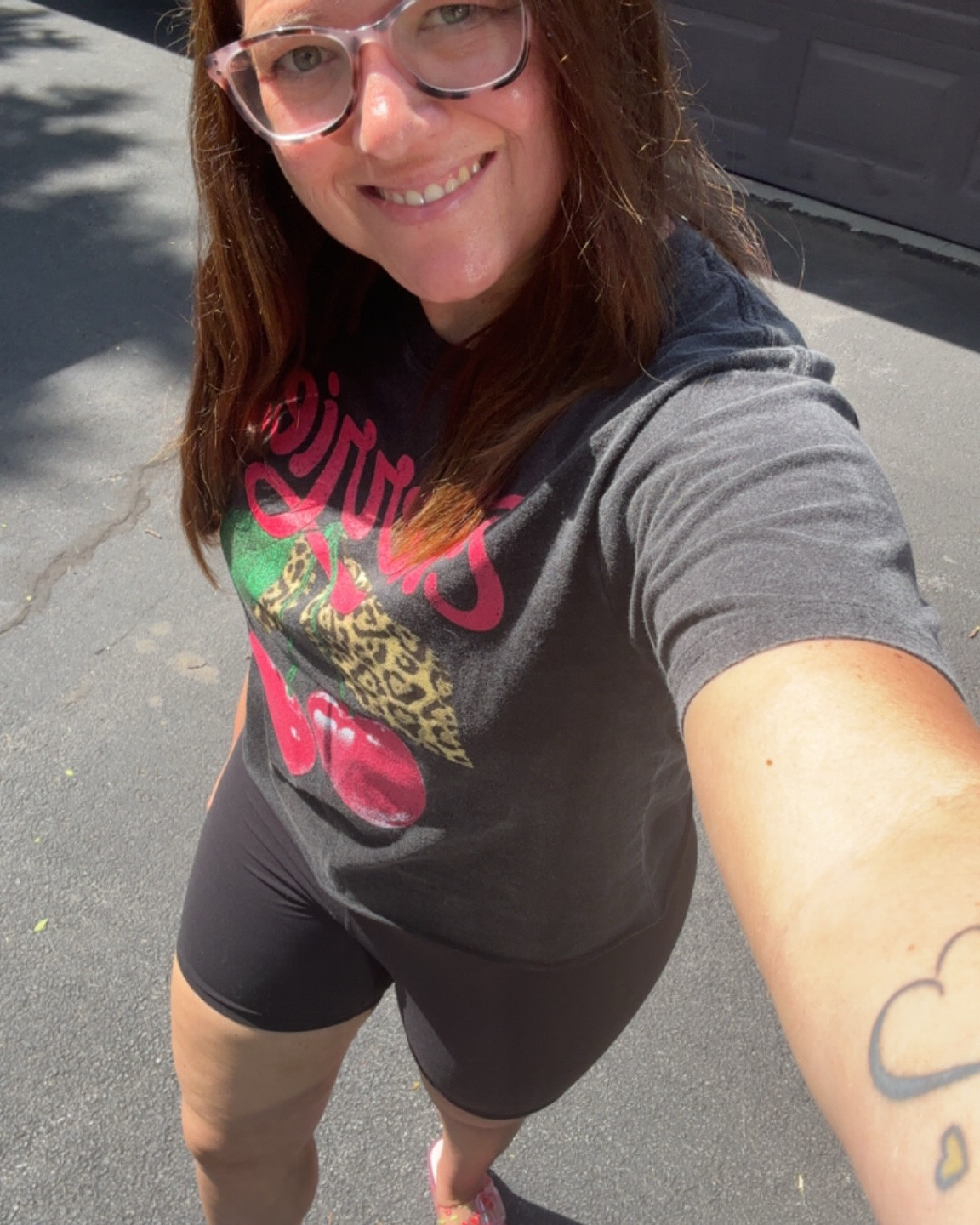 Cherry graphic tee
Wearing medium in both!

#LTKootd #LTKmomlife #LTKdayinmylife