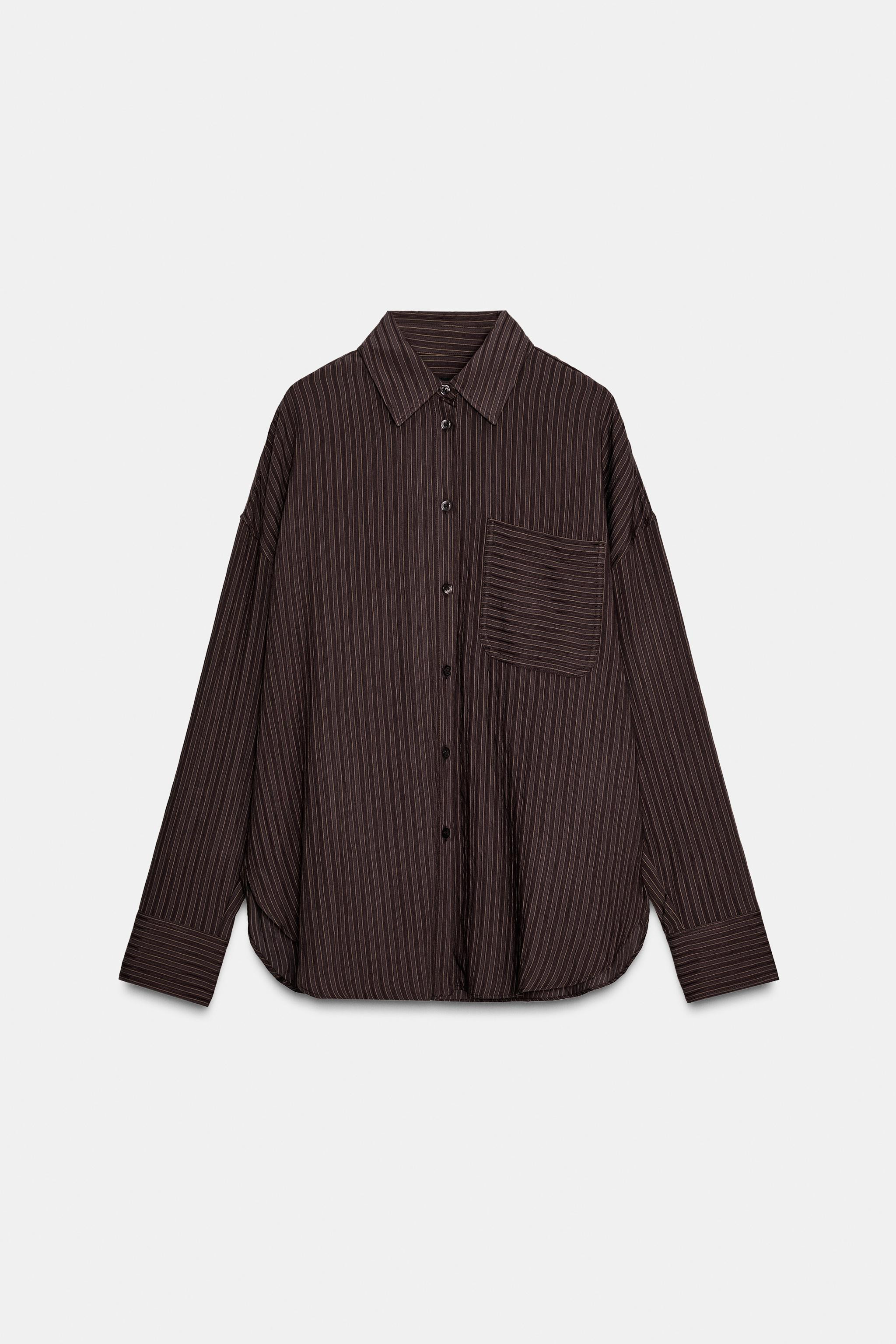 ZW COLLECTION STRIPED FLOWING SHIRT | Zara UK