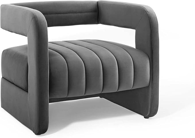 Modway Range Tufted Velvet Accent Armchair in Charcoal | Amazon (US)