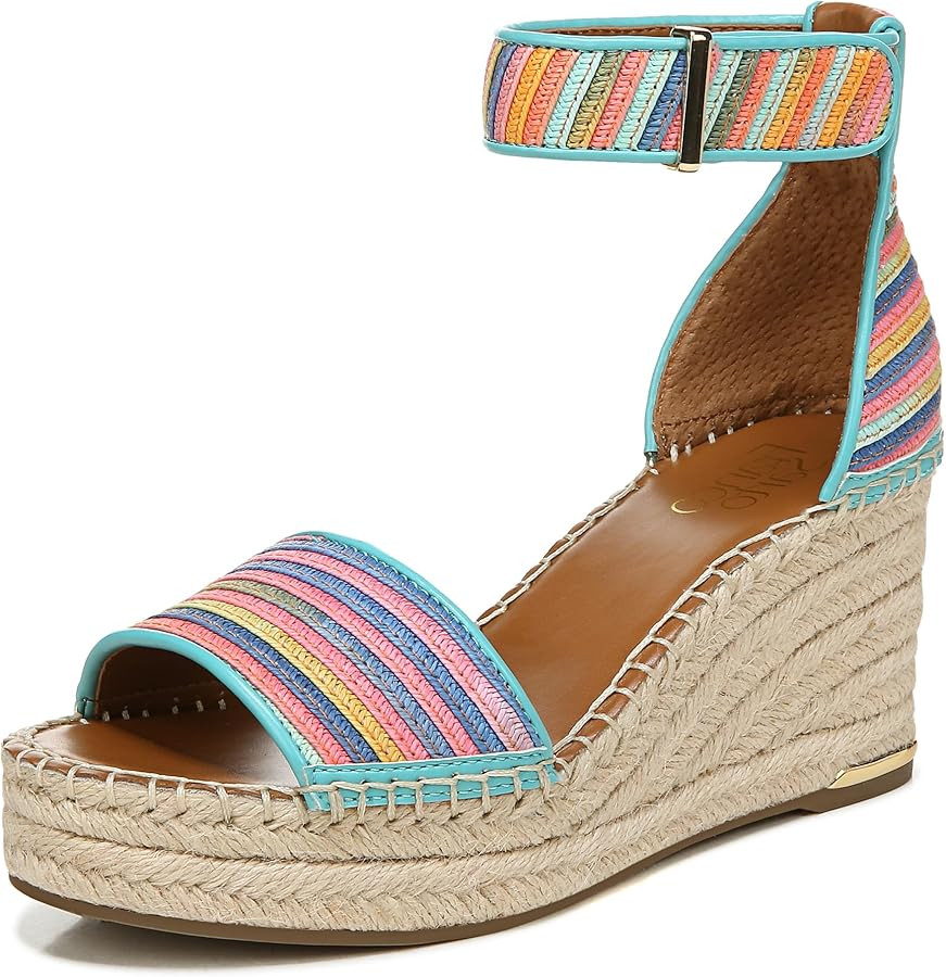 Franco Sarto Womens Clemens Raffia Espadrille Wedge Sandals | Amazon (US)