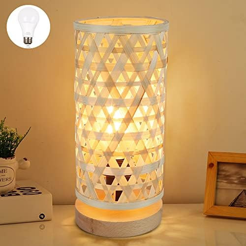 DLLT Modern Table Lamp, Small Bedside Desk Lamp, Minimalist Night Stand Lamp with Rubber Wooden B... | Amazon (US)