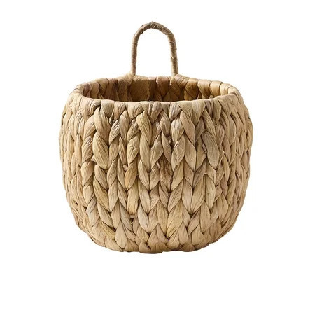 Home Decor Collection 8" Faux Rattan Wall Hanging Basket Plantar with Handle | Walmart (US)