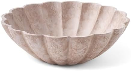 Large Decorative Bowl, Modern Storage Bowls for Home Decor, Artificial Stone Beige Color, Stylish... | Amazon (US)