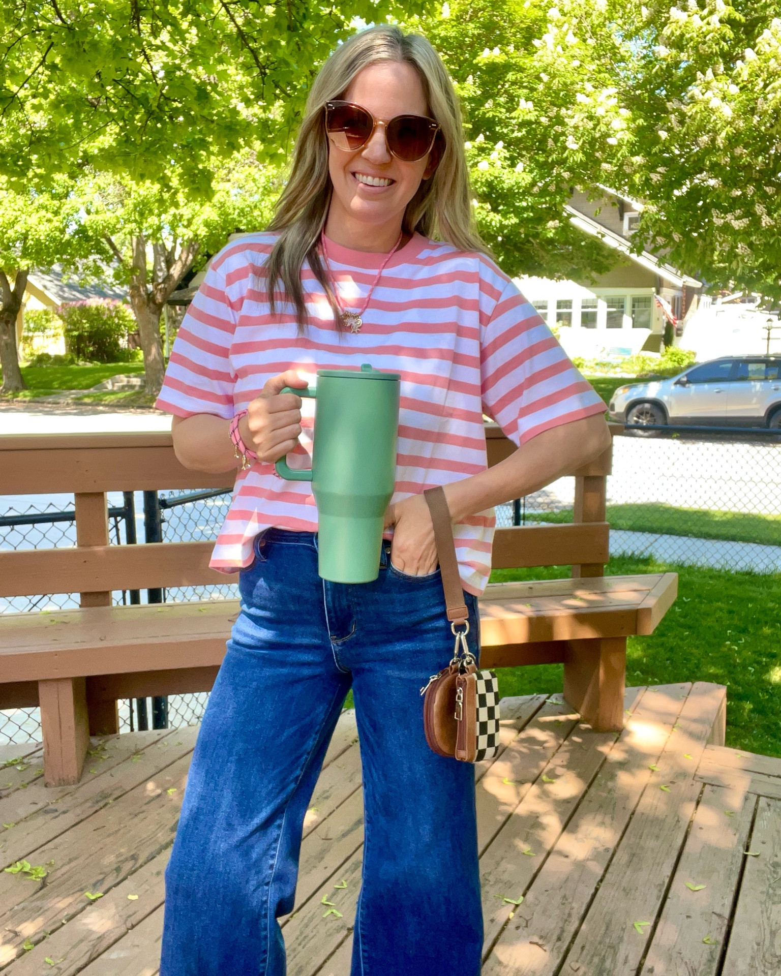 Spring OOTD || casual mom fit || striped tee || sale || Aerie

#LTKootd #LTKmomlife