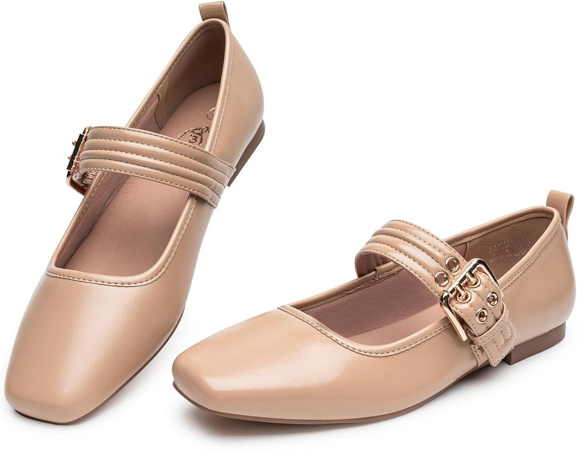 Trary Women's Flats,Mary Jane Shoes for Women,Ballet Flats Shoes for Women， Black Flats for Wom... | Amazon (US)