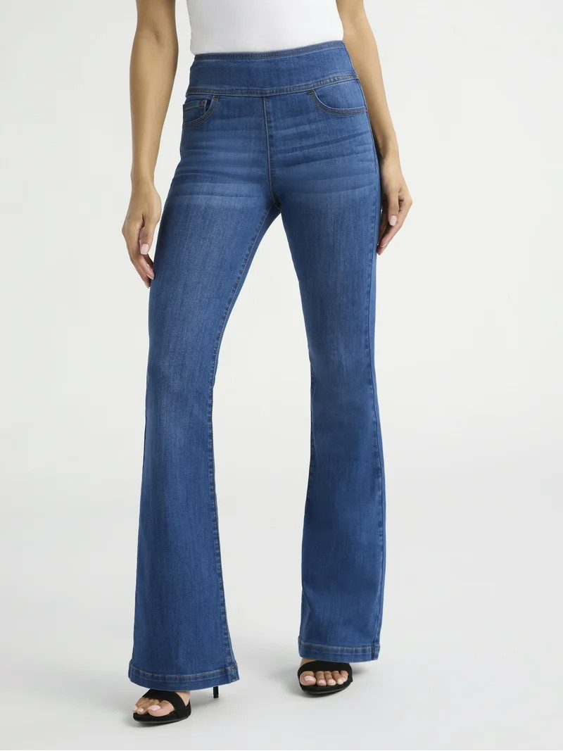 Sofia by Sofia Vergara Women's and Women's Plus Melisa Flare High Rise Pull On Jeans, 30.5", 32.5... | Walmart (US)