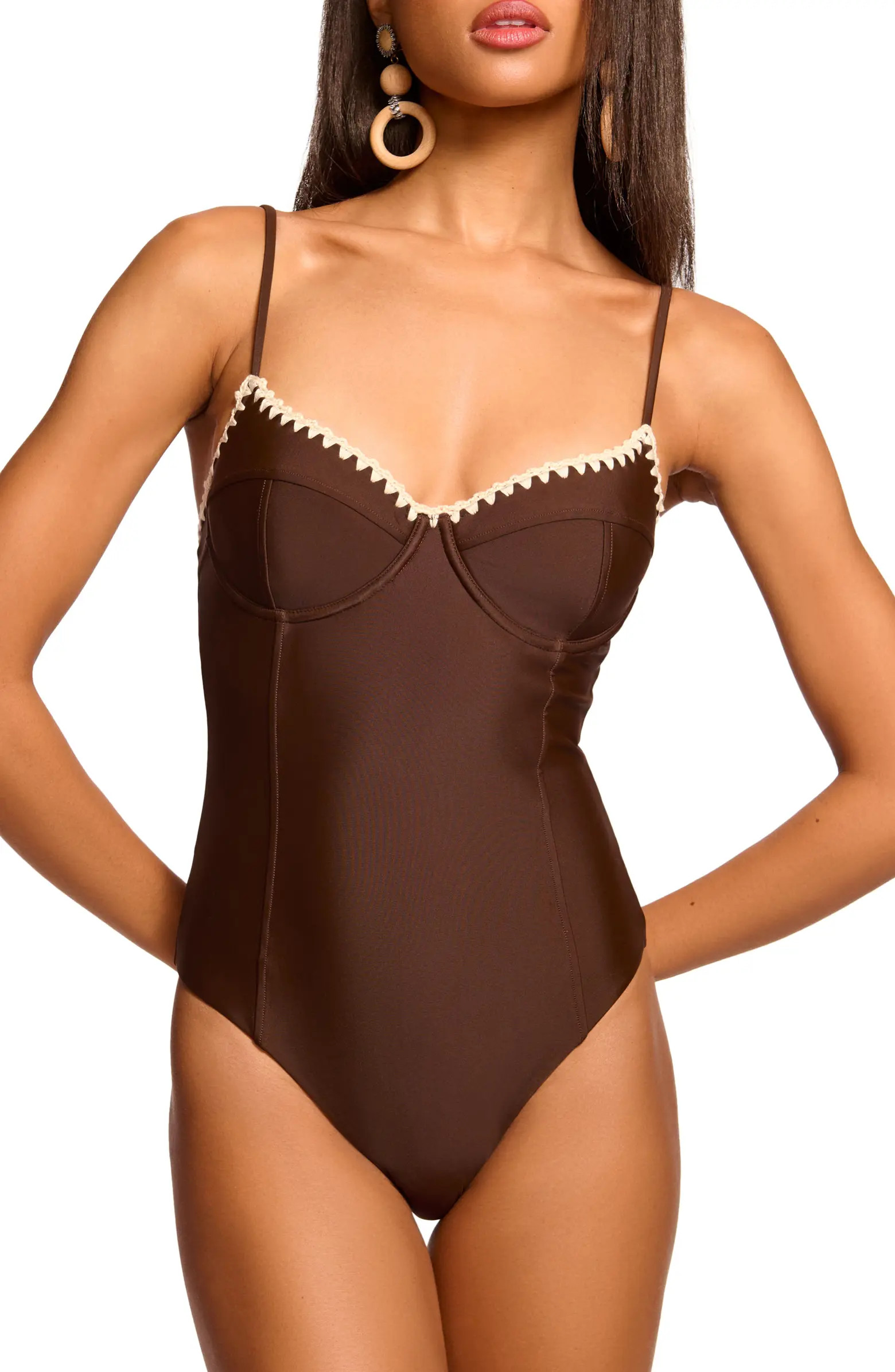 Addisyn Embroidered Underwire One-Piece Swimsuit | Nordstrom