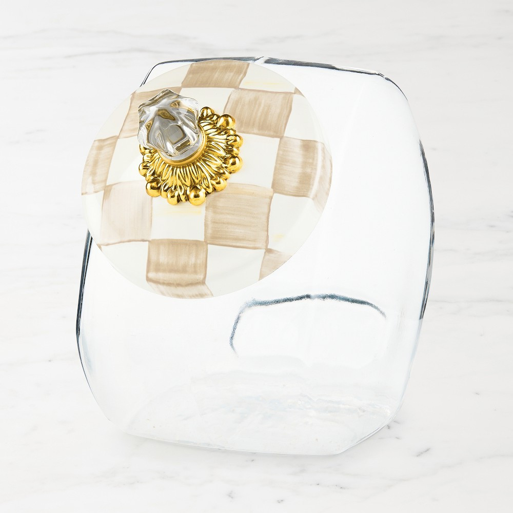 MacKenzie-Childs Mocha Check Cookie Jar | Williams-Sonoma