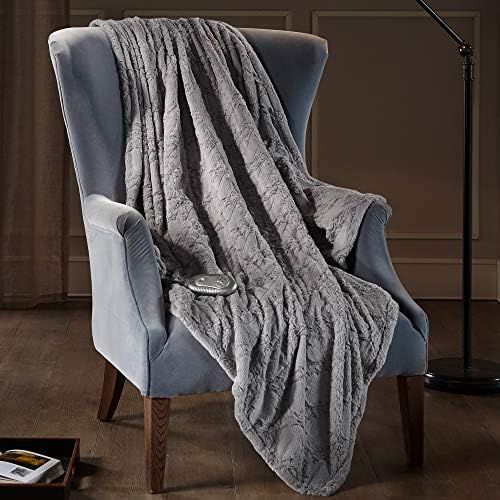 Hyde Lane Faux Fur Electric Throw | Premium Grey 50x60 Soft Electric Blanket | Fuzzy, Pilling Res... | Amazon (US)
