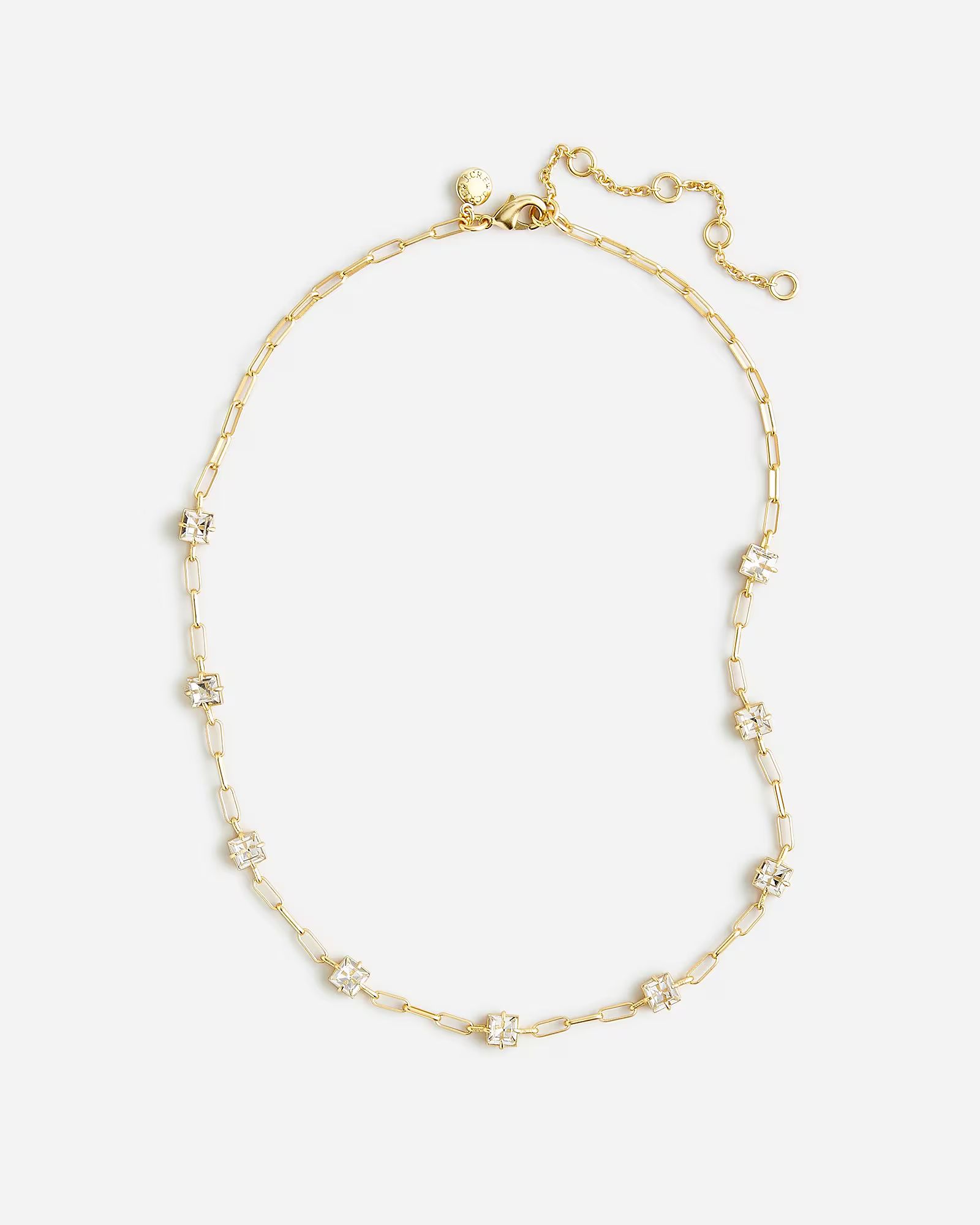 Square crystal station necklace | J.Crew US