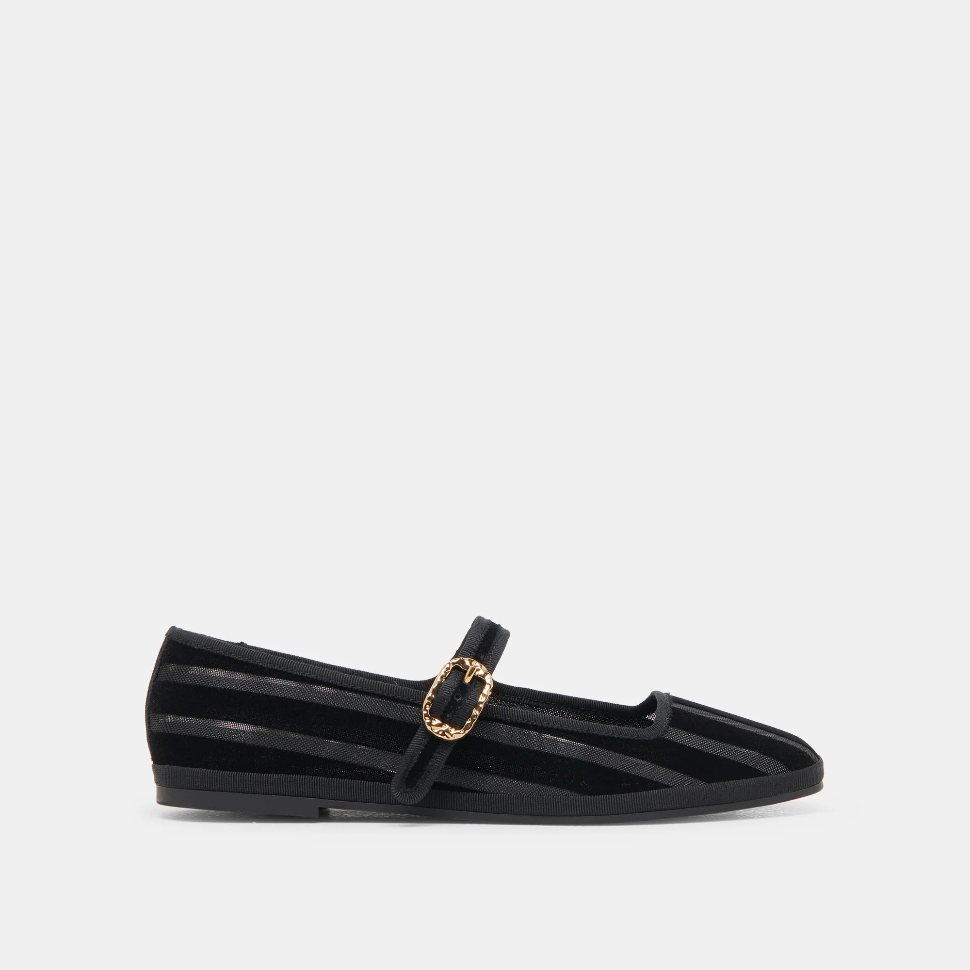 Tameka Ballet Flats Black Stripe Mesh | DolceVita.com