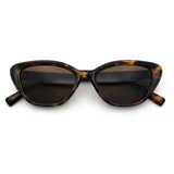 Womens Retro Classic Minimal Mod Thick Plastic Cat Eye Sunglasses Tortoise - Brown | Walmart (US)