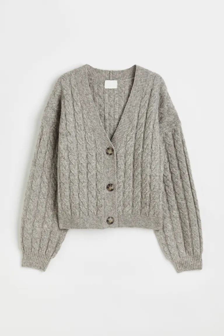 Short cable-knit cardigan | H&M (UK, MY, IN, SG, PH, TW, HK)