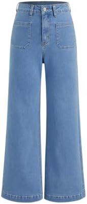 CIDER Womens Wide Leg Jeans High Waisted Stretchy Denim Flared Pants with Pockets | Amazon (US)