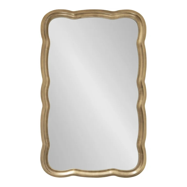 Kate and Laurel Hatherleigh Scallop Wooden Vintage Wavy Wall Mirror, 24 x 38, Antique Gold | Walmart (US)