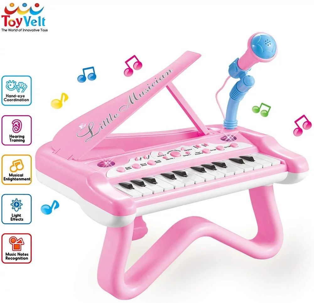 ToyVelt Toy Piano for Toddler Girls – Cute Piano for Kids with Built-in Microphone & Music Mode... | Walmart (US)