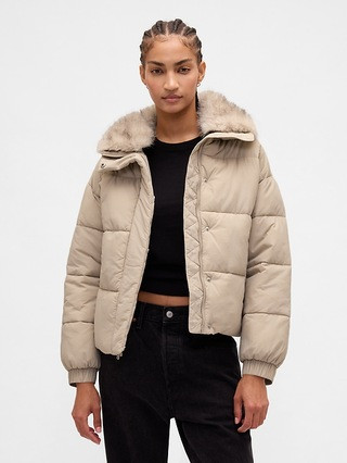 Faux Fur-Trim Puffer Jacket | Gap (US)