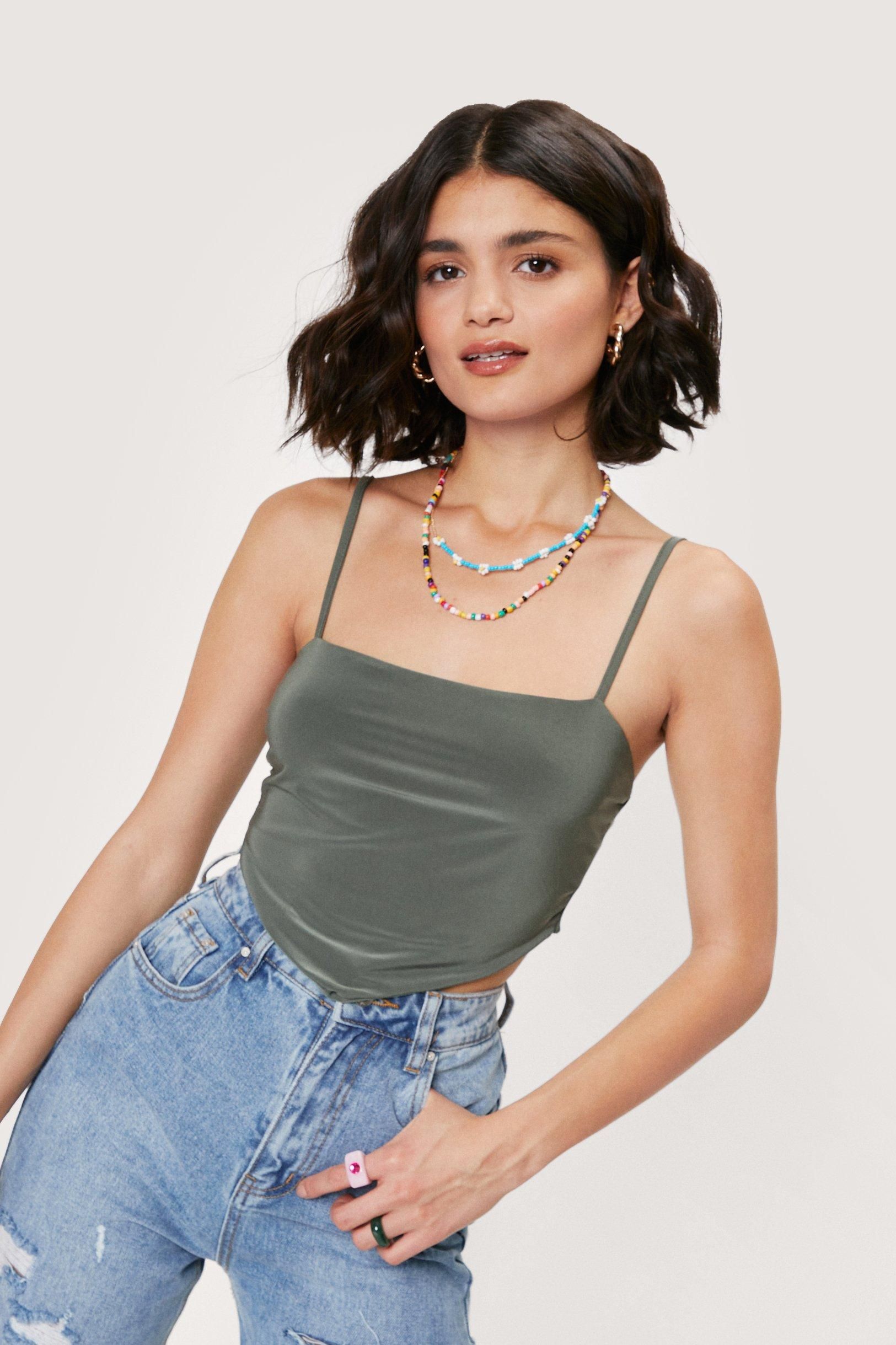 Slinky Spaghetti Strap Bandana Crop Top | Nasty Gal (US)