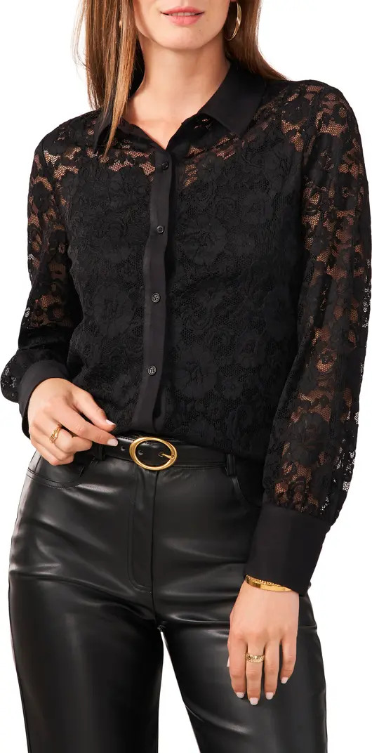 Vince Camuto Lace Button-Up Shirt | Nordstrom | Nordstrom