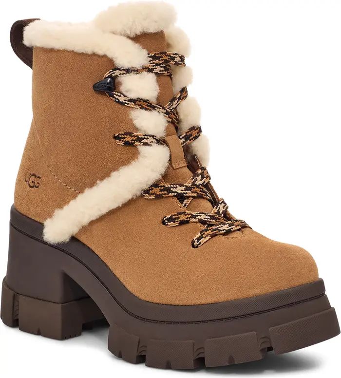 Brooklyn Water Resistant Hiker Boot with Genuine Shearling Trim (Women) | Nordstrom