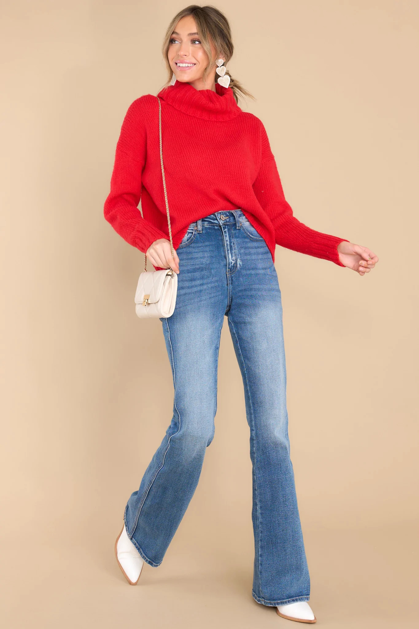 Tuck It In Red Sweater | Red Dress 