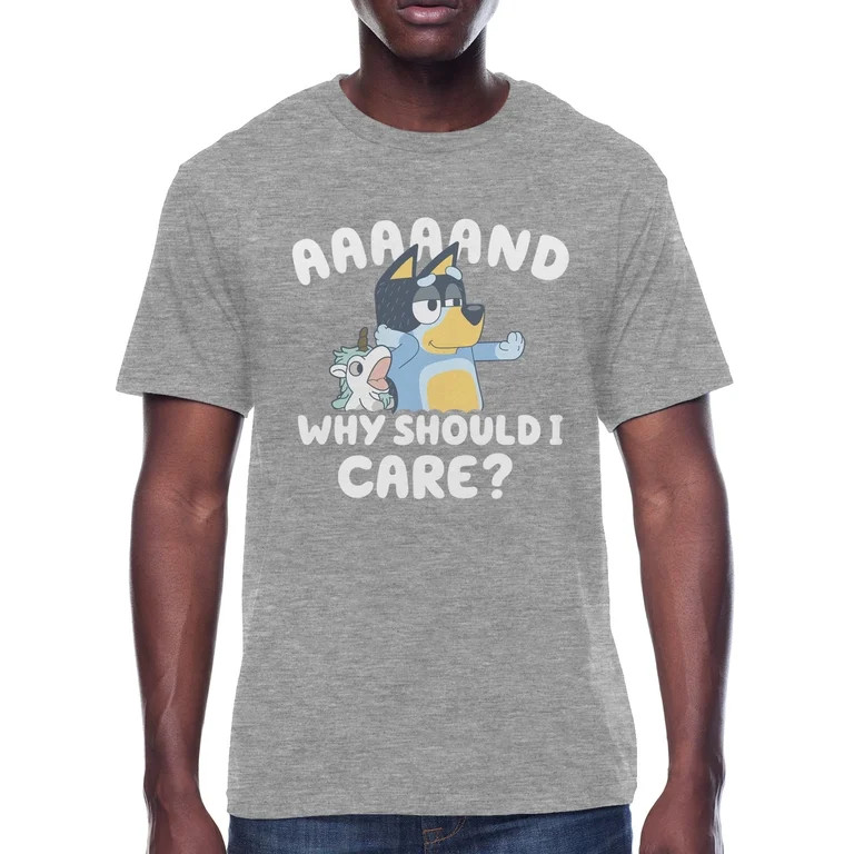 Bluey, Mens Graphic Tee, Should I Care, Sizes S-3XL | Walmart (US)