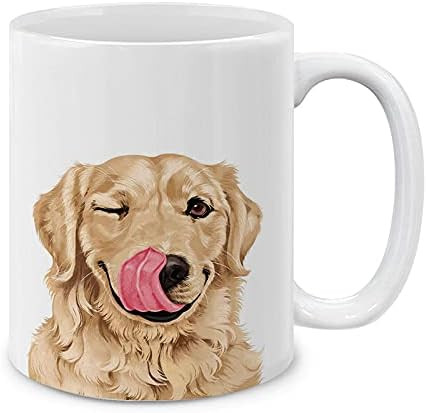 MUGBREW Cute Winking Golden Retriever Ceramic Coffee Mug Tea Cup, 11 OZ | Amazon (US)