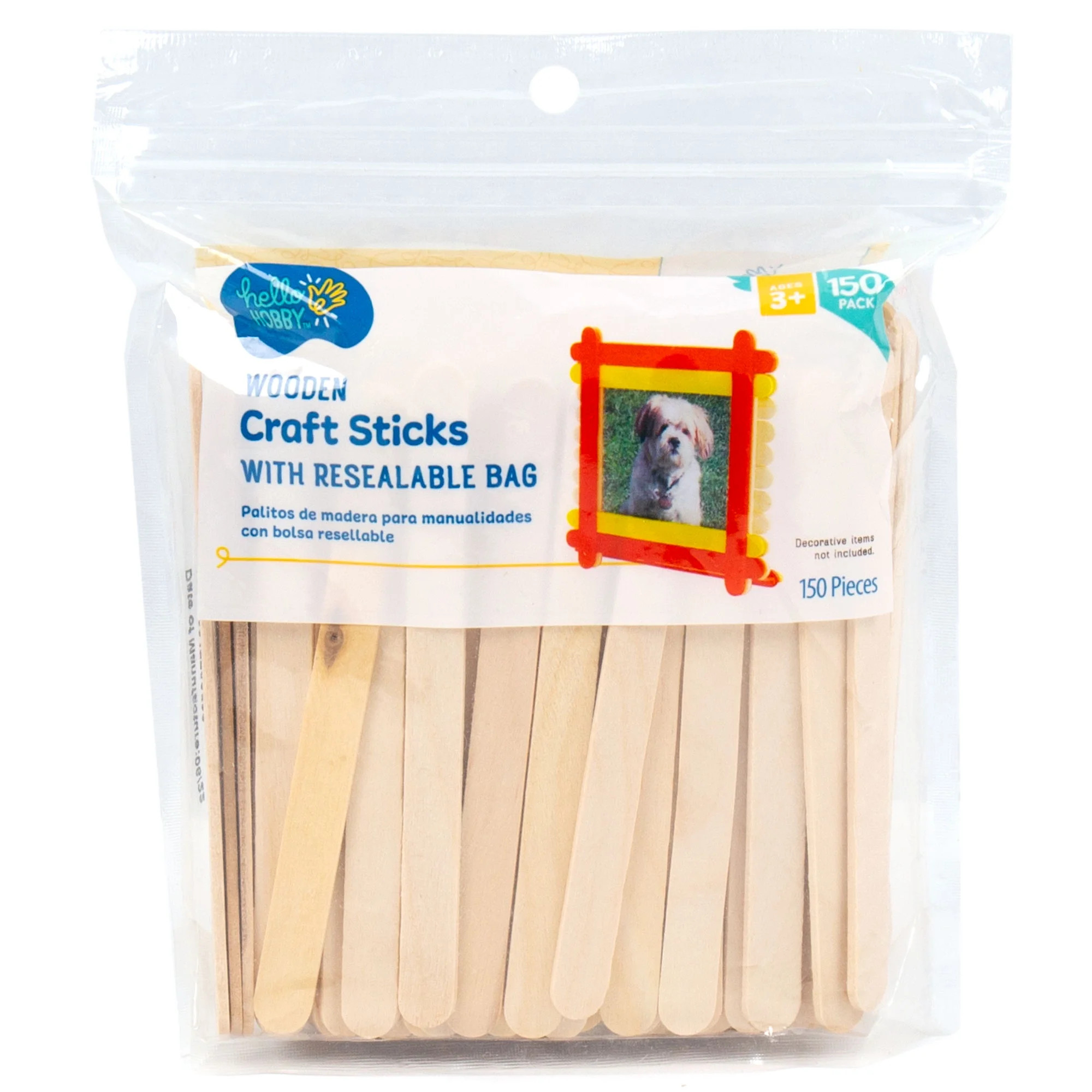 Hello Hobby Wood Craft Sticks, 150-Pack | Walmart (US)