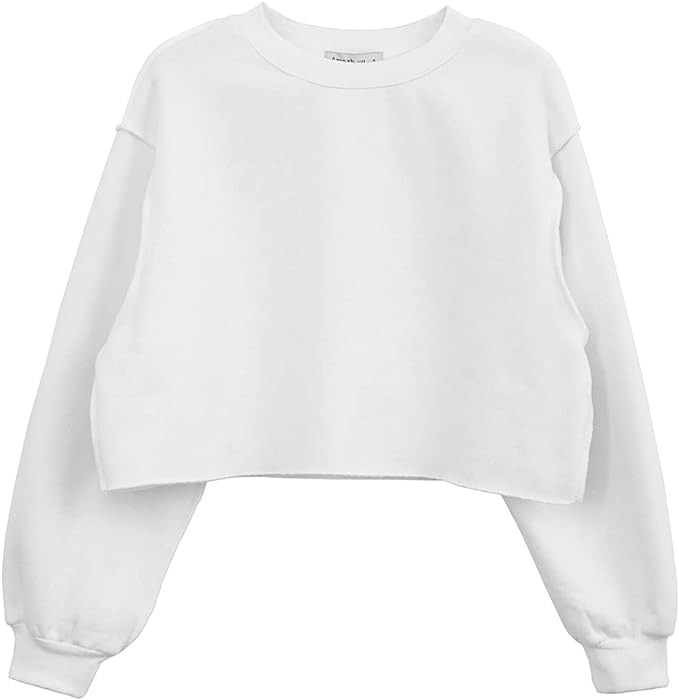 Women Pullover Cropped Hoodies Long Sleeves Sweatshirts Casual Crop Tops for Spring Autumn Winter | Amazon (US)
