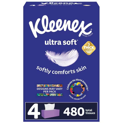 Kleenex Ultra Soft Facial Tissues - 4pk/120ct - Celebrate the World Around Us Pack | Target